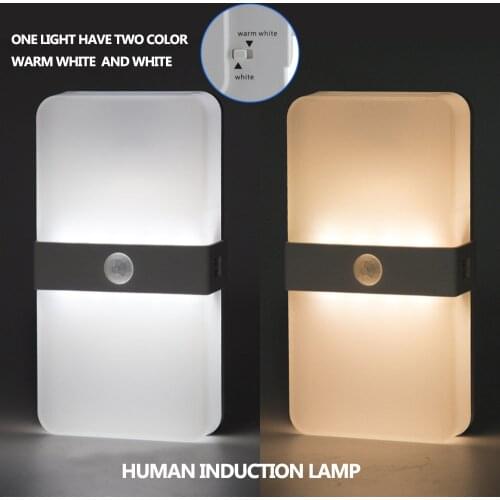 Rechargeable Magnetic Motion Sensor led under cabinet Light auto on off Wall Lamp Wardrobe Closet bedroom Stairs night Lights