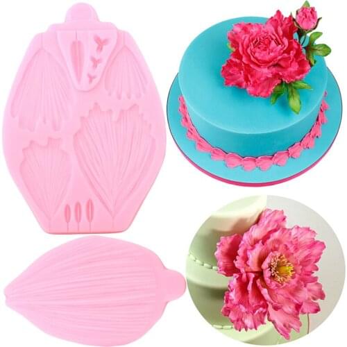 Peony Petals Cake Border Silicone Molds Chocolate Fondant Mold Cake Decorating Tools Cupcake Topper Candy Polymer Clay Moulds