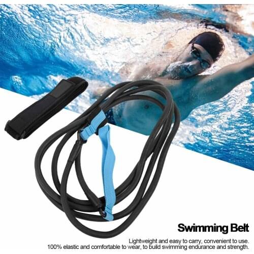 Durable Adjustable Swim Resistance Belt Swim Training Resistance Elastic Belt Swimming Exerciser Safety Rope Latex Tubes