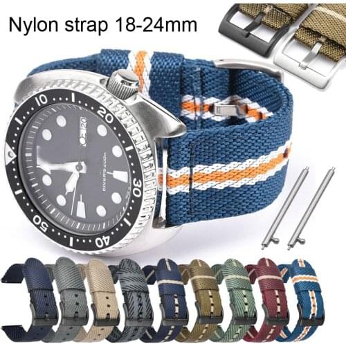 18mm 20mm 22mm 24mm Sports Weave Nylon Watch Band Women Men Wrist Watch Strap Quick Releas Fabric Watchband Bracelet