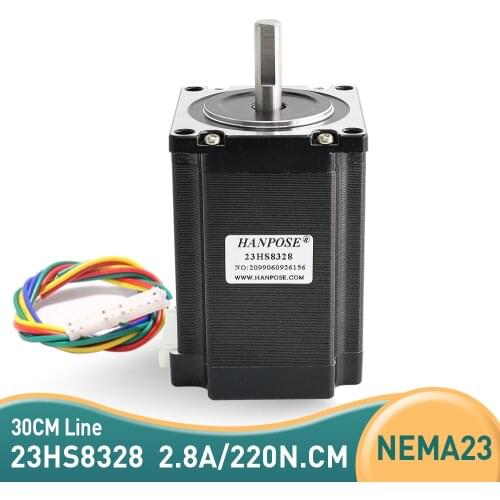 Nema23 Stepper Motor 83mm 2.8A 220N.cm 57 motor 23HS8328 315 Oz-in for 3D printer CNC engraving milling machine