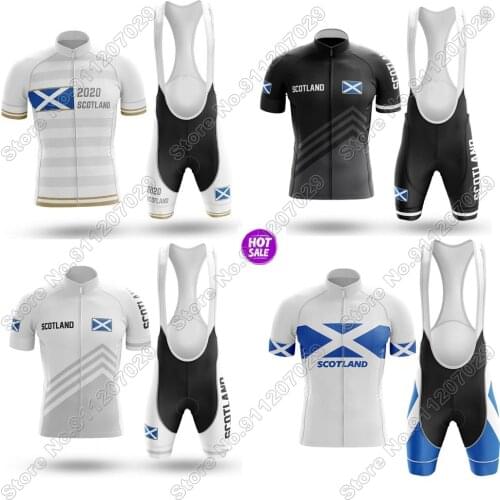 Scotland 2020 Mens Cycling Jersey Set Summer Cycling Clothing Road Bike Suit Mountain Bicycle Shirt Bib Shorts MTB Tops