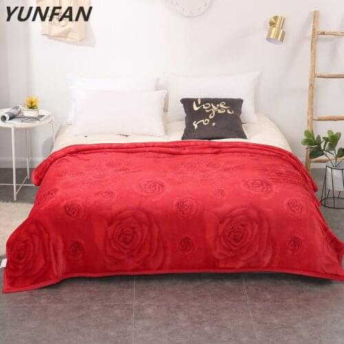 Wedding blankets quilts twin full queen king adult blankets soft Throw Flannel blankets on Bed/car/sofa red rugs warm blankets