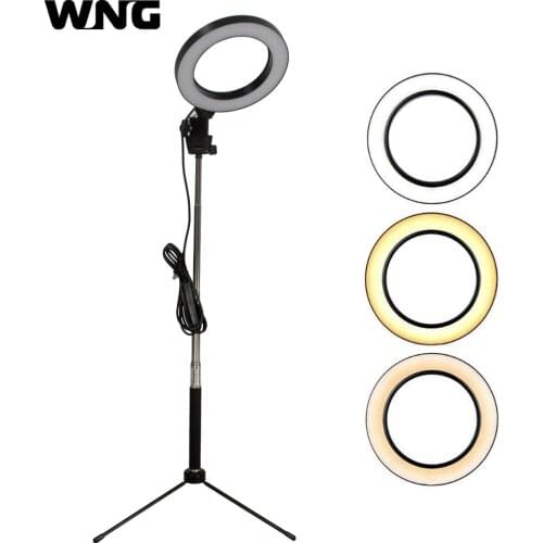 6/10 inch LED Ring Light Dimmable 3200K/5500K With USB Plug Video lamp Photo for Make Up Selfie light