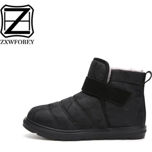 ZXWFOBEY Super Warm Men Boots Winter Boots Waterproof Rubber Plush Snow Boots Couple Boots For Men Winter Shoes