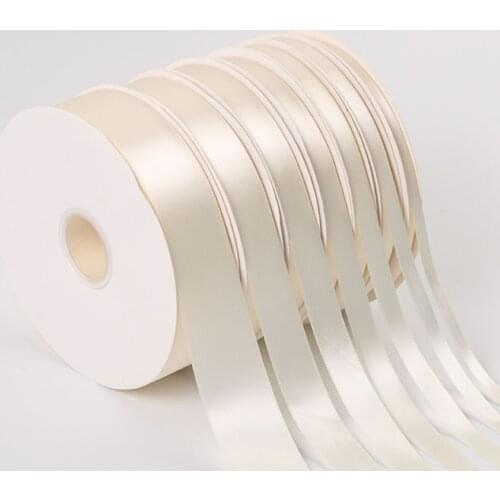 100Yards 6-40mm Beige Satin Ribbon Wedding Party Decoration Handmade Ribbon Gift Wrapping Hair Bowknot DIY Christmas Wrap Tape