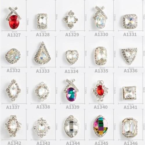 20pcs New High Quality Alloy Super Flash K9 Flame Multicolored Shaped Glass Rhinestone DIY Nail Jewelry Decorative Accessories