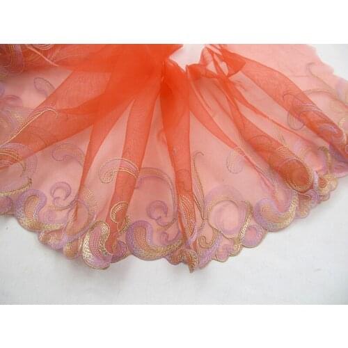 26meters 19cm Width Flower Embroidered Lace Trim Ribbon Fabric Handmade DIY Sewing Craft For Bra Underwear Costume Decoration