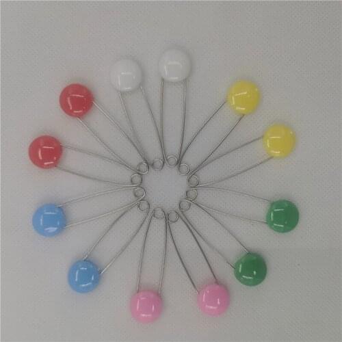 500Pcs 50MM Plastic Head Safety Pins Safety Locking Baby Cloth Diaper Nappy Pins Buckles DIY Needle Pins Sewing Suppli