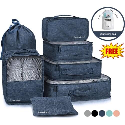 7Pcs Waterproof Portable Travel Storage Bags Clothes Shoes Underwear Suitcase Organizer Closet Divider Container Bags