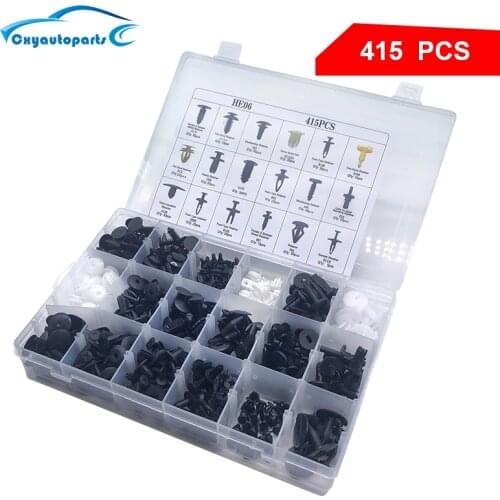 415 Pcs Car Retainer Fastener Clips Kit 18 Popular Sizes Auto Push Pin Rivets Set Bumper Door Trim Panel Clips for Ford Toyota