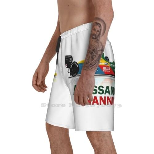 B188 - Alessandro Nannini MenS Sports Beach Swimming Shorts Ford Nannini 1988 Grand Prix Auto Motor Sport