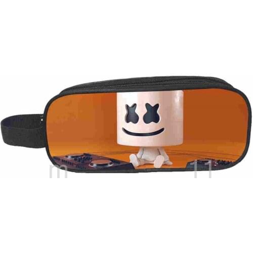 DJ Marshmello Boys Girls Cartoon Pencil Case Bag School Pouches Children Student Pen Bag Kids Purse Wallet Gift