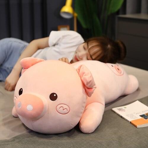 1pc 50/70/90cm Lovely Pig Stuffed Doll Lying Animal Plush Pink Piggy Toys for Children Soft Pillow Cute Birthday Gift for Girls