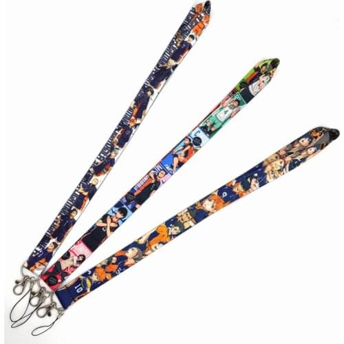 Volleyball Boys Key Ring Manga Haikyuu!! Lanyard Keychain Phone Holder Lanyard Anime Print Ribbon Key Chain Phone Hang Rope Hot