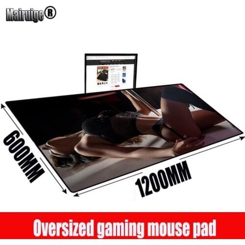 MRGBEST Sexy Girl Dancing Gaming Mouse Pad Computer Anime Mousepad Mat Speed Locking Edge for CSGO LOL Dota Gamer Office 120X60