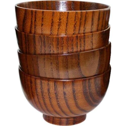 Creative Wooden Bowl Home Kitchen Tableware Original Teahouse Catering Noodles Soup Food Bowl Bowls Salad Container Wooden X9Y6