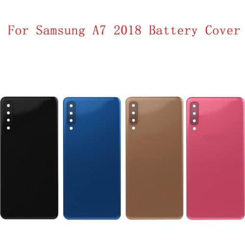 Battery Case Cover Rear Door Housing Back Case For Samsung A7 2018 A750 Battery Cover Camera Frame Lens with Logo