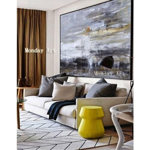 Best wall art Large original Contemporary abstract oil painting 100% Hand painted big wall Art decor Black white Oil paintings