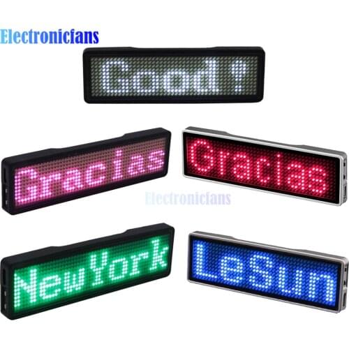 Mini LED Digital Display 4-Speed Adjustable Programmable Name Badge Scrolling Led Tag Sign Badge Module Connect to Bluetooth