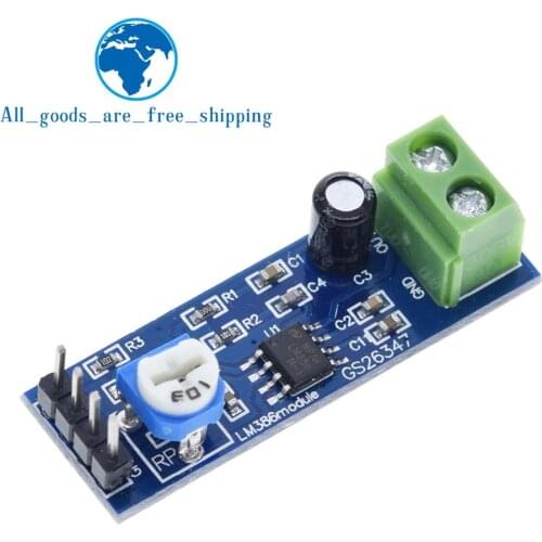 TZT LM386 Audio Amplifier Module 200 Times 5V-12V Input 10K Resistance