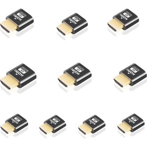 KEBIDU 10Pcs DDC EDID Dummy Plug VGA Adapter Virtual Display Adapter HDMI-compatible Headless Ghost Display Emulator Video Card