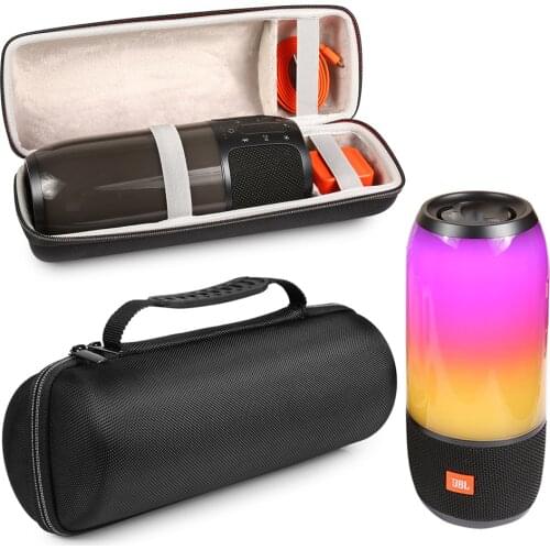 Newest PU Carry Protective Speaker Box Pouch Cover Bag Case for JBL Pulse 3 Pulse3 Bluetooth Speaker-Extra Space for Plug&Cable