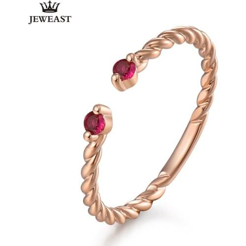 ENZO Natural ruby 18K Pure Gold 2020 New Hot Selling Top Ring Women Heart Shape Ring For Ladies Woman Genuine Jewelry