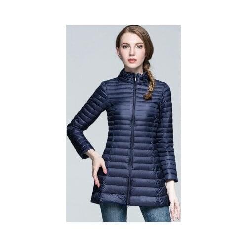 Newest thin womens down parkas women winter long coat plus 4XL size filler White duck down woman long sleeve duck down jacket