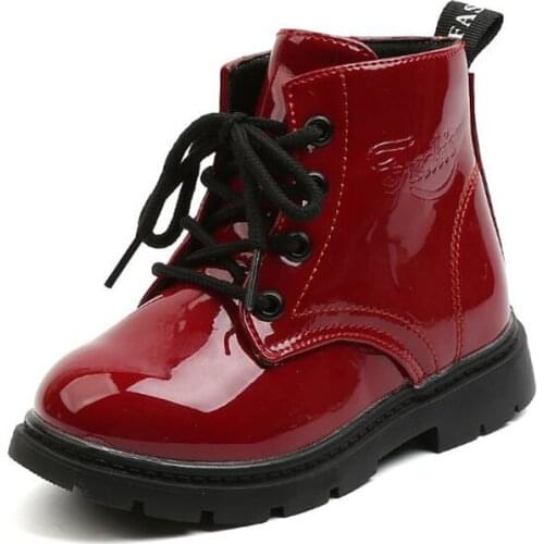 New Autumn Winter Children Leather Boots Girls Boys Shoes Kids Martin Boots 1-6 Years Baby Ankle Boots Sports Sneakers