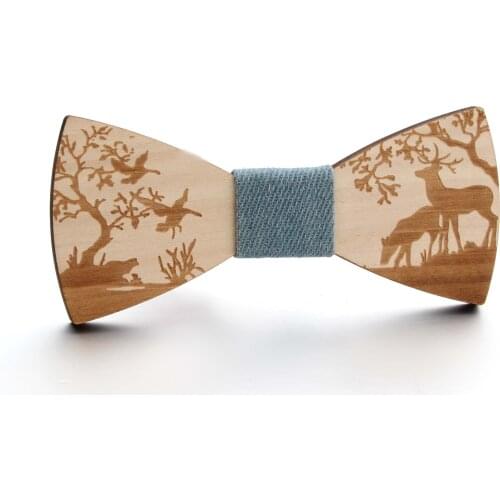 New Fashion Western Wood Gentleman Bow Ties Handmade Butterfly Wedding Party Bow Ties Jigsaw puzzle Wooden Unique Tie for Man