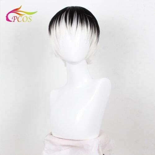 TOkyo Ghoul Cosplay Wig Sasaki Haise Ombre Anime Hair Wigs Black White Ombre Wigs