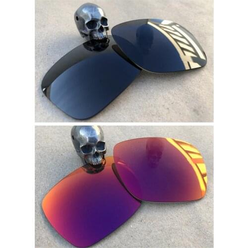 Firtox True Polarized Enhanced Replacement Lenses for-Oakley Holbrook OO9102 Sunglass (Lens Only) - Black+Purple Red