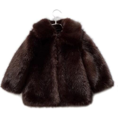 Girls wool jacket Fur Elegant Thick Warm Baby Girl Faux Fur jacket Kids Outerwear Clothes girl jackets