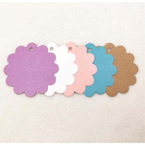 Lovely Round Garland Hang Tags Candy Colors Blank Pure Cute DIY Wholesale Multi Colors 6x6cm Bags Boxes Labels Note 100Pcs/Lot