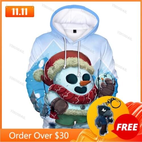 Snow Spike Cartoon Thin Jacket Tops Teen Clothes Browls Kids Hoodies Shooting Game 3D Hoodie Boys Girls Harajuku Sweatshirt