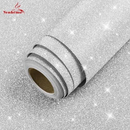 Modern Glitters Pure Color Wallpaper Self Adhesive Bedroom Living Room Wall Sticker Wardrobe Shiny Gift Package Home Decoration