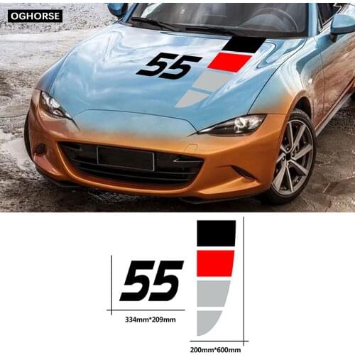 Racing Sport Car Hood Sticker Trunk Bonnet Vinyl Graphics Decal For Mazda MX 5 Accessories