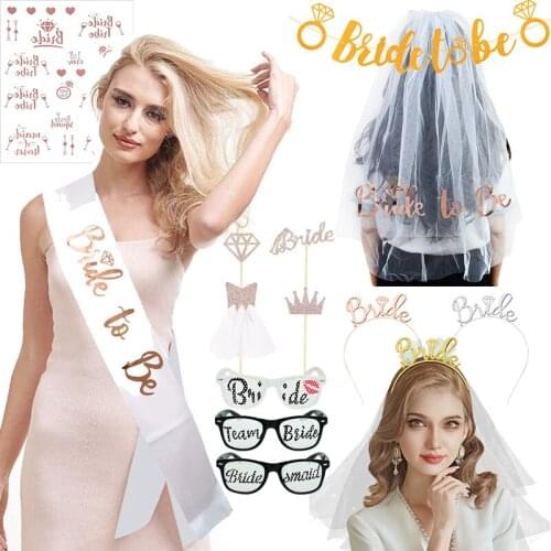 Wedding Decorations Bride To Be Shoulder Strap Bachelorette Party Decor Bridal Shower Team Bride Bridesmaid Engagement Supplies