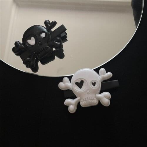Dark cute Girl Series INS Punk Skull Hair Clip Headdress Liu Haibin clip the Back of the Head with Broken Hair Hairpin women