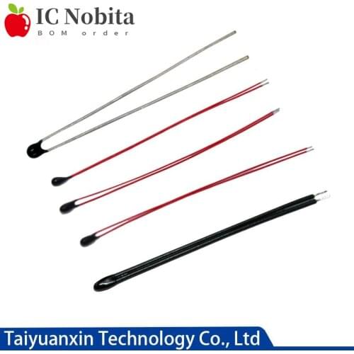10PCS MF52B MF52D NTC Thermistor Thermal Resistor B3950 B3435 10K 100K 50mm 60mm 80mm 100mm Resistance Red Black