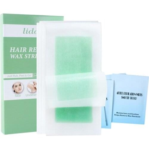 Liddy Hair Removal Wax Strips Double Sided Natural Beeswax Paper for Bikini Leg Face Body Silky Beauty Depilation Tool