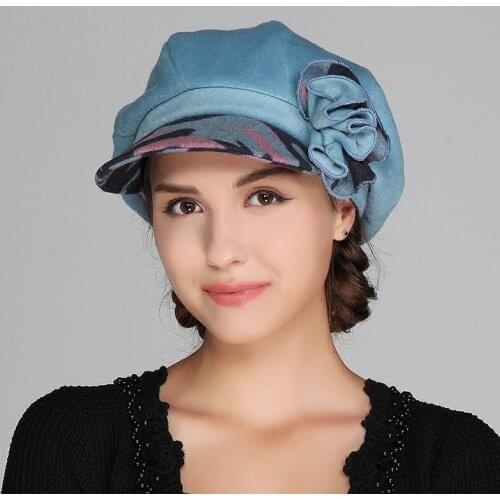 Lady New Fashion Hat Women 's Autumn and Winter Beret Wool Cap Students Foldable Travel Hat British Warm Duck Tongue Cap B-7637