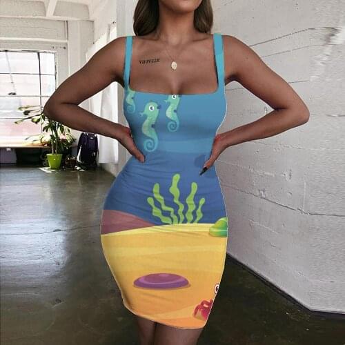 KYKU Animal Dress Women Fish Sundress Ocean Halter Sleeveless Cute 3d Print Womens Clothing Party Beach Korean Style Fashion