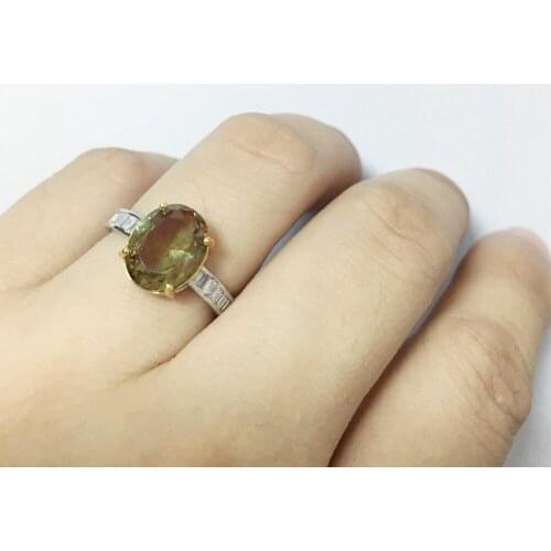 Diaspore Zultanite Gemstone Rings for Women Girls Solid 925 Sterling Silver Color Change Ring for Wedding Engagement