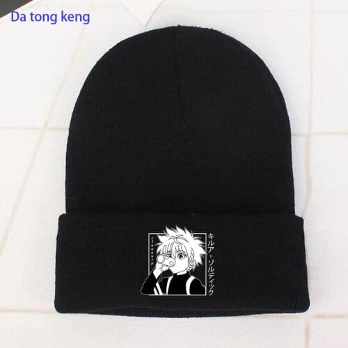 Hunter X Hunter Hat Embroidered Winter Hat Cotton Knit Hat Skullies Beanie Hats Anime Japan Outdoor Sport Bonnet gorro