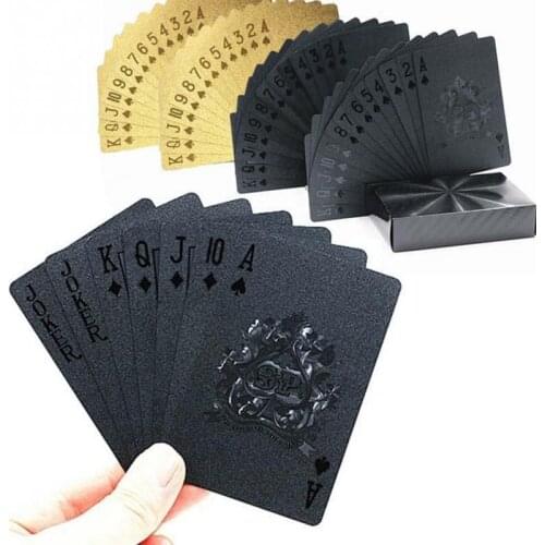 24K Gold Playing Cards Plastic Poker Game Deck Foil Pokers pack Magic Cards Waterproof Card Gift Collection Gambling Board Game