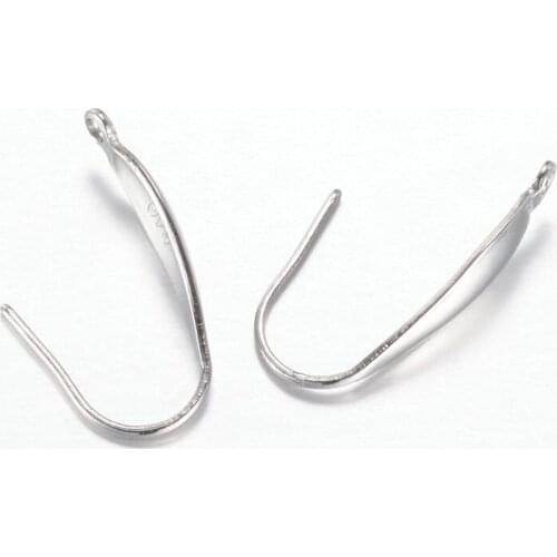 100pcs 304 Stainless Steel Earring Hooks Ear Wire Accessories for jewelry DIY making Earring 20x4.5mm, Hole:1mm; Pin: 0.7mm F60