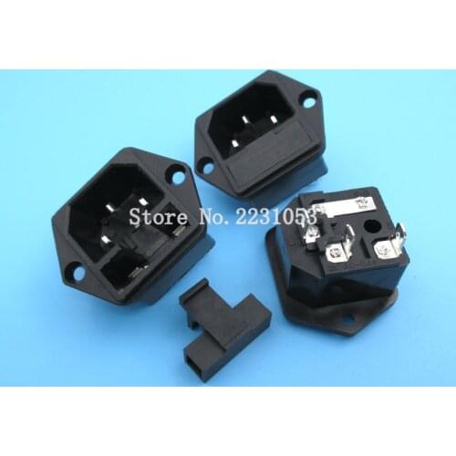 2PCS/LOT 15A 250V AC Power Socket 3 Pin Male Connector Plug With Fuse Holder AC-03