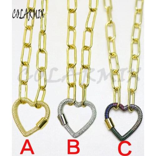 3Pcs Heart zircon pendants necklace high quality crystal pendants necklace fashion accessories fashion jewelry for women 50954